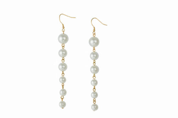 Beautiful earrings isolated on background.