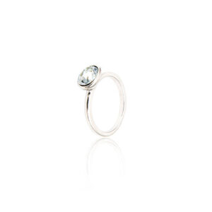 Silver diamond ring isolated on white background